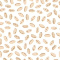 Pearl barley vector cartoon seamless pattern for template farmer market design, label and packing.