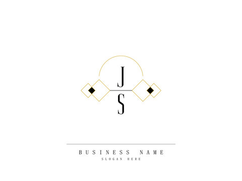 Letter JS Logo, Creative js Logo Template with Creative Line Art Concept Premium Vector for Luxury Diamond Ring Store and etc