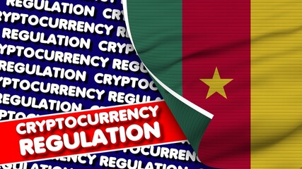Cameroon Realistic Fabric Texture Flag, Cryptocurrency Regulation Titlesi 3D Illustration