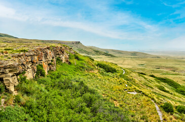 Landscapes of Head Smashed in Buffalo Jump in rural Alberta