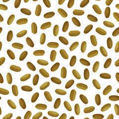 Freekeh vector cartoon seamless pattern for template farmer market design, label and packing.