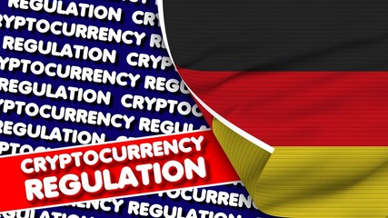 Germany Realistic Fabric Texture Flag, Cryptocurrency Regulation Titlesi 3D Illustration