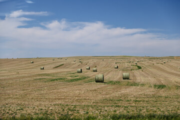 Farms and equipment along the highways in rural Alberta