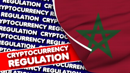 Morocco Realistic Fabric Texture Flag, Cryptocurrency Regulation Titlesi 3D Illustration