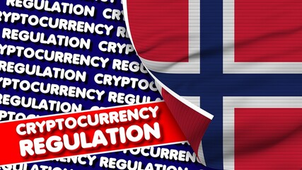 Norway Realistic Fabric Texture Flag, Cryptocurrency Regulation Titlesi 3D Illustration