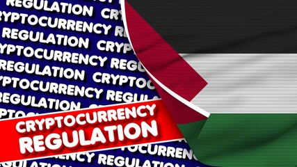 Palestine Realistic Fabric Texture Flag, Cryptocurrency Regulation Titlesi 3D Illustration