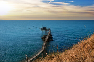 wooden overflow in the coast of punta aderci of vasto abruzzo
