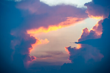 A dramatic sky of evening