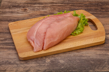 Raw turkey breast for cooking