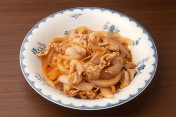 豚肉と玉ねぎの生姜炒め