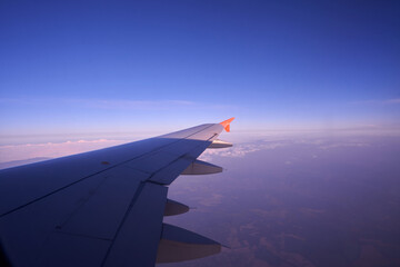 Fototapeta na wymiar beautiful view from the airplane window.