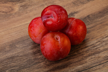 Ripe sweet tasty red plum