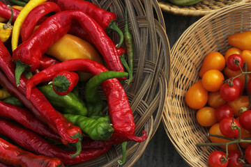 Organic Summer Vegetable Harvest on Table Outdoors Close up