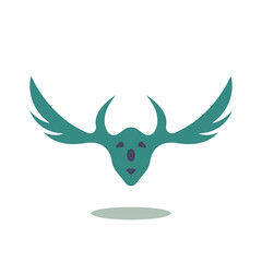 winged and horned head logo icon