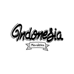 Indonesia independence day text local hand lettering design