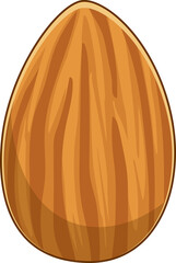 Cartoon Almond Nuts. Vector Hand Drawn Illustration Isolated On Transparent Background