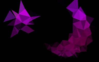 Dark Purple vector abstract polygonal texture.