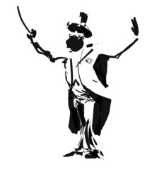 Silhouette of the Victorian man 