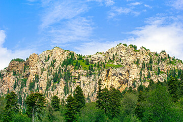 Скалы на входе в Инструкторскую щель, плато Лаго-Наки