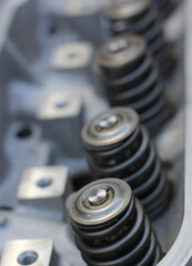 Obraz na płótnie Canvas New Eight Cylinder Engine Head With Valve Springs For Vintage Automobile