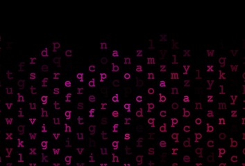 Dark pink vector layout with latin alphabet.