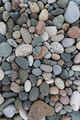 Sea gray stones. Background from sea. Wet gray stones for design. 