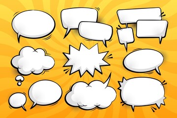 set of speech bubbles