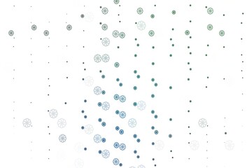 Light Blue, Green vector layout with bright snowflakes.