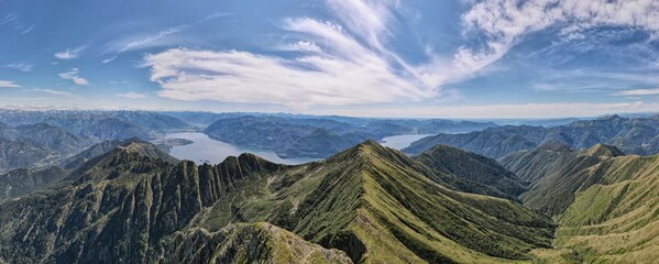 Seamless 180 degree drone photo of breathtaking view