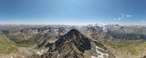 Seamless 180 degree drone photo of breathtaking view