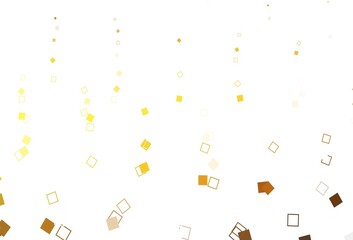 Light Yellow, Orange vector pattern with crystals, rectangles.