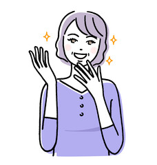 喜ぶ中年女性と美肌