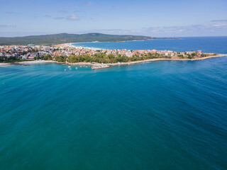Aerial view of town of Primorsko, Bulgaria