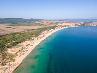 Aerial view of Gradina (Garden) Beach near town of Sozopol, Bulgaria
