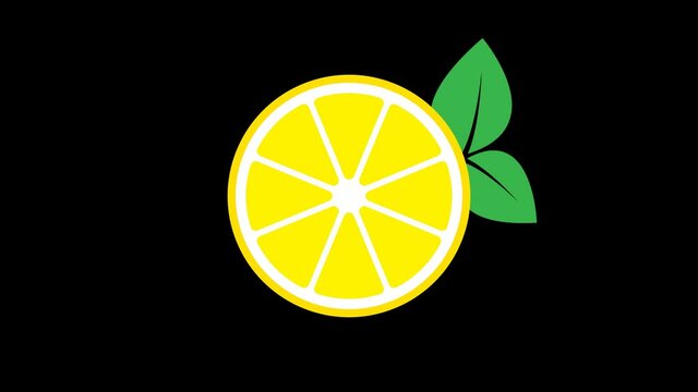 lemon animation 4K video on green background