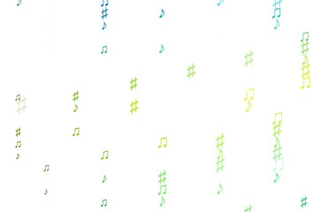 Naklejka premium Light Blue, Yellow vector template with musical symbols.