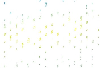 Light Blue, Yellow vector pattern with music elements.