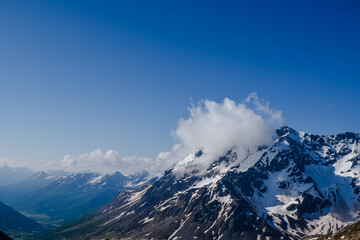 snow covered mountains