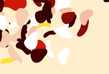 Light red, yellow vector background with abstract forms.