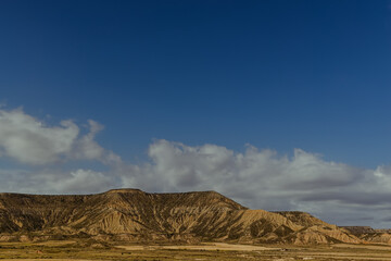 Fototapeta na wymiar Dramatic landscape in the Bardenas desert in Spain