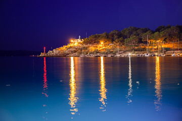 Naklejka premium night view of the bosphorus strait