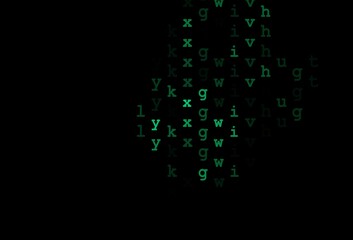 Dark green vector pattern with ABC symbols.