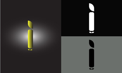 Grafic Vector Of Abstract letter I logo design. Creative,Premium Minimal emblem design template.	