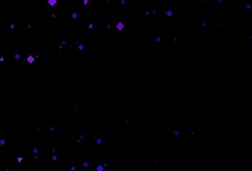 Dark purple vector template with crystals, circles, squares.
