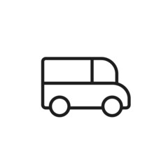 cargo bus line icon. transportation and delivery symbol. isolated vector image