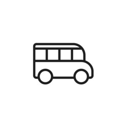 minibus line icon. vehicle and passenger transportation symbol. isolated vector image