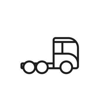 semi truck line icon. cargo transportation and tractor trailer symbol. isolated vector image