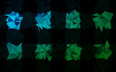 Obraz premium Dark Blue, Green vector polygonal template.