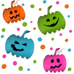 Seamless pattern with pumpkins