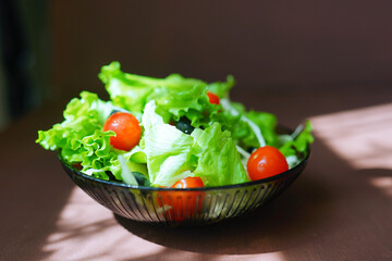 fresh vegetable salad. Spring vitamins. Summer season. Healthy food. Vegan lifestyle 